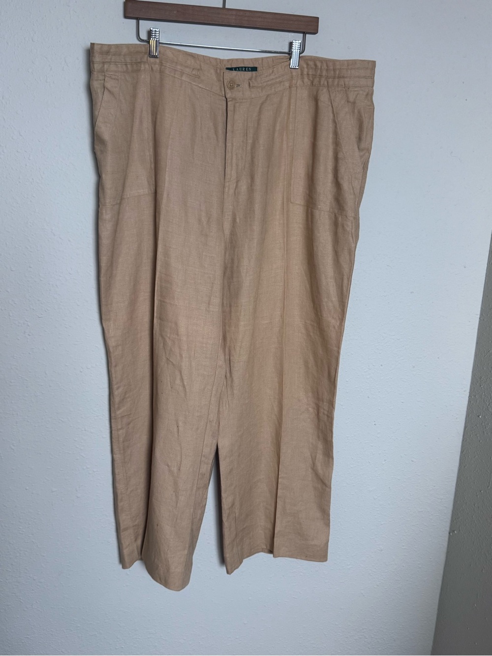 Women’s Lauren Ralph Lauren Tan Linen NWOT SZ 18W.